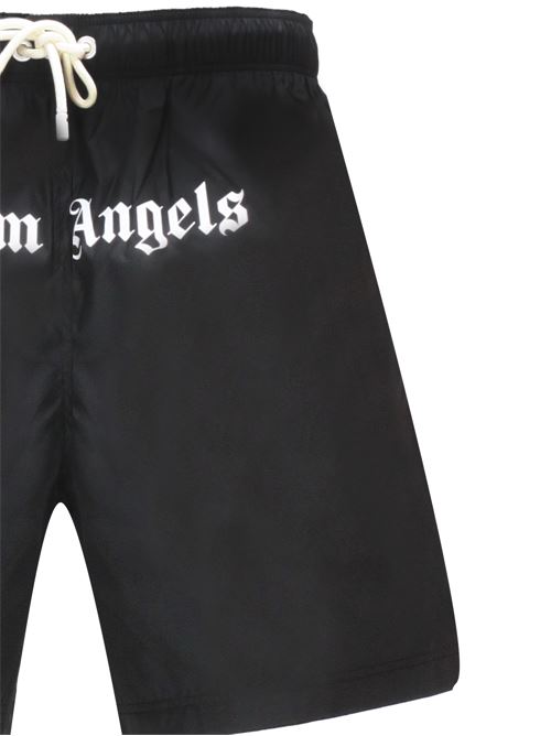 Balck short with logo print PALM ANGELS | PMFD002S24FAB0061001